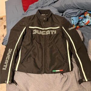 Ducati Motorcycle Jacket – Black & White Racing Style